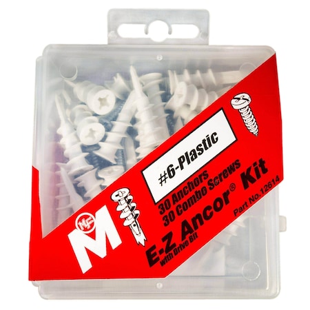 Midwest Fastener Screw Anchor, 1" L, Nylon 12614